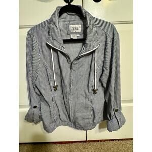 LAL Live A Little size Large Cotton blend, striped top with drawstring Jacket